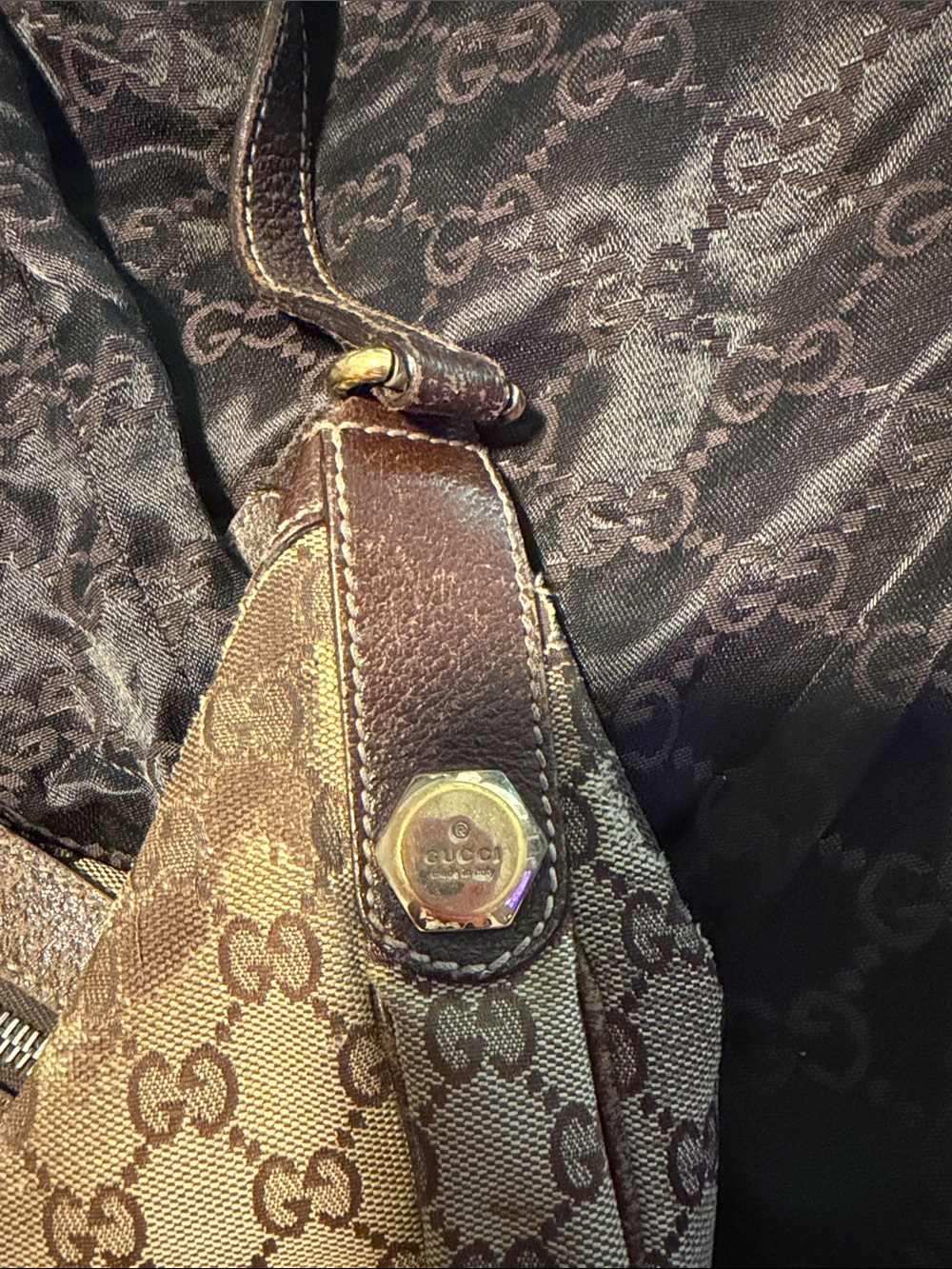 Gucci Brown Monogram Canvas Shoulder Bag - Picture 7 of 11